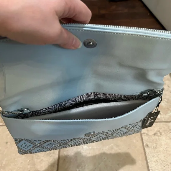 NWT Light blue studded clutch - Picture 9 of 9